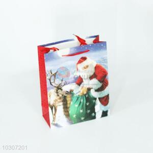 Santa Claus and Elk Pattern Gift Bag for Christmas