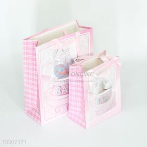 Pink Color Paper Gift Bag for Promotion