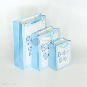 Letter Pattern Sky Blue Paper Gift Bag