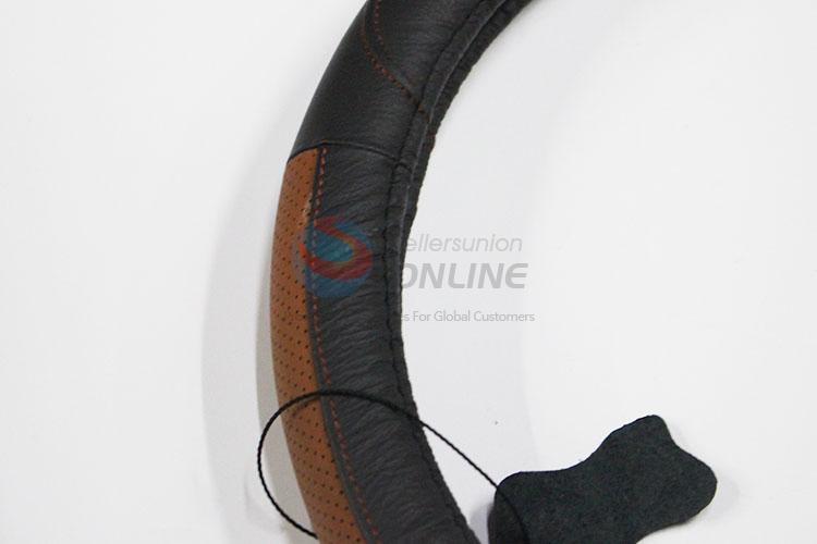 Eco-Friendly Cattlehide Leather Steering Wheel Covers Interior Accessories