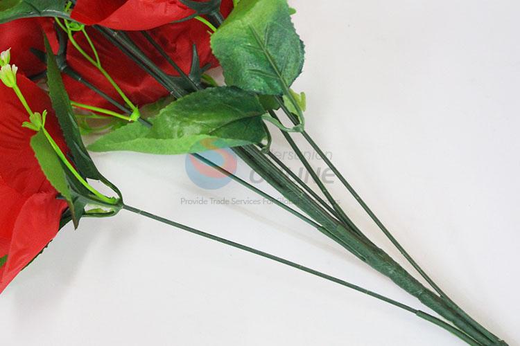 Home Decoration Cloth Flower Red Rose Artificial Flowers