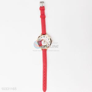 Wholesale Custom Cheap Womens Watch with Silicone Strap,Red