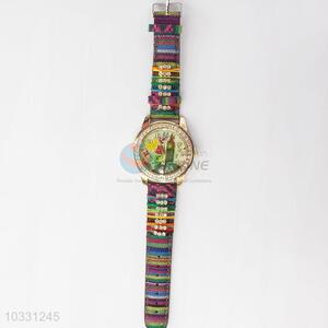 High Quality Cheap Custom Womens Watch with Weave Strap