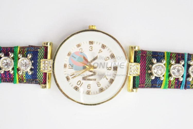 Oem Custom Womens Watch with Weave Strap with Good Quality