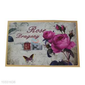 Custom Design Cheap Flower Printed Door Mat