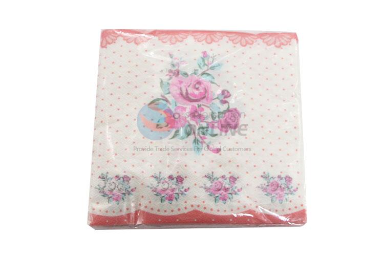 Beautiful Flower Printed Square Paper Towel for Sale