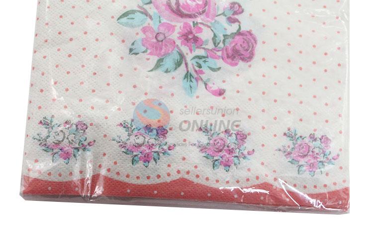 Beautiful Flower Printed Square Paper Towel for Sale