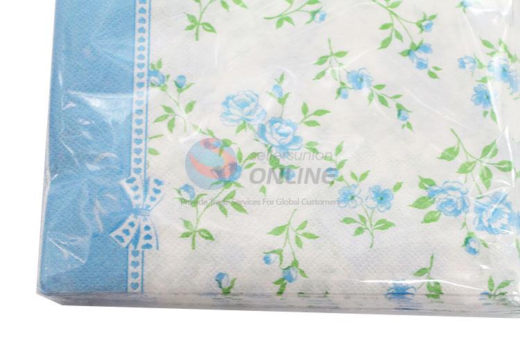 Popular Small Flower Printed Square Paper Towel for Sale