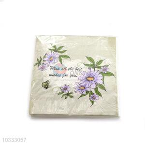 Good Quality Flower Printed Square Paper Towel for Sale