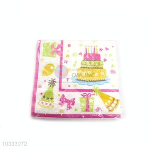 Popular Happy Birthday Square Paper Towel for Sale