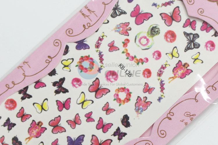 Useful high sales flowers&butterflies nail sticker