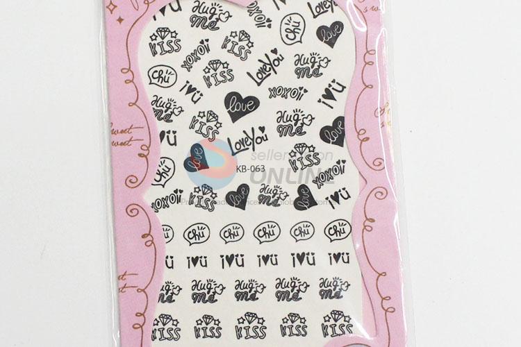 Promotional best fashionable black nail sticker