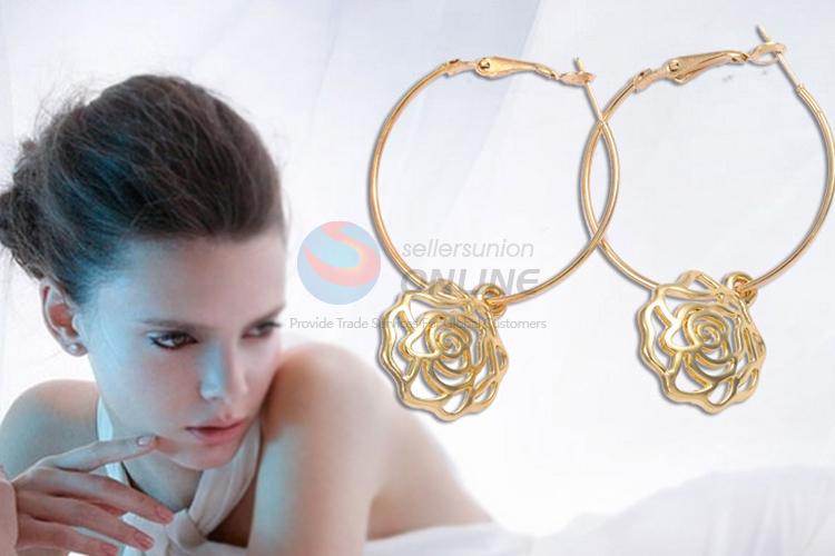 Popular design low price camellia earrings