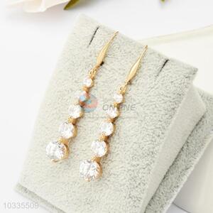 Fancy design hot selling zircon long earrings