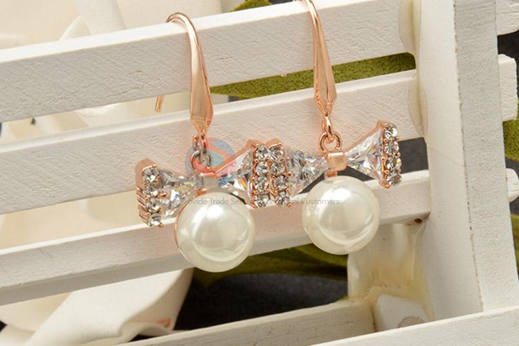 Wholesale promotional custom bowknot pearl earrings