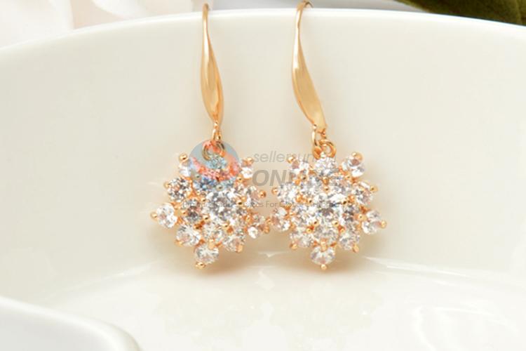 Nice classic cheap flower zircon earrings