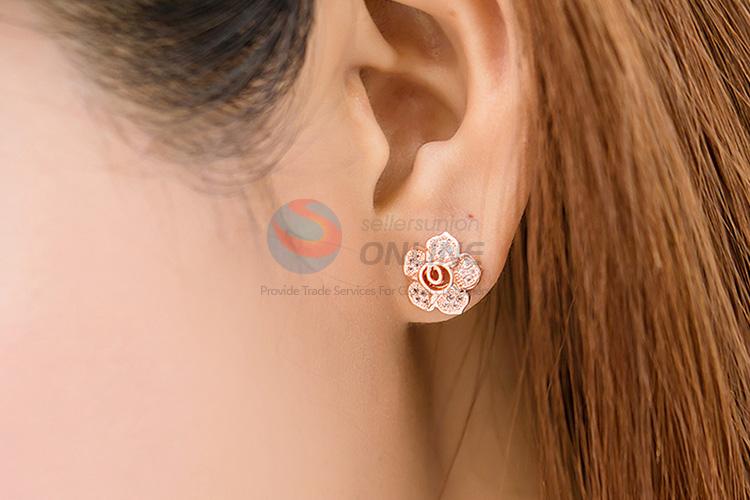 Top sale competitive price rose earrings