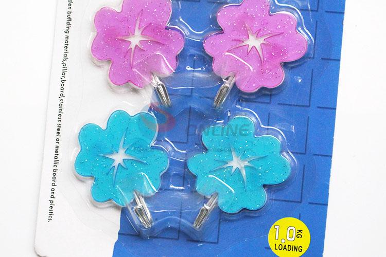 Cheap Flower Shape Colorful Plastic Sticky Hook