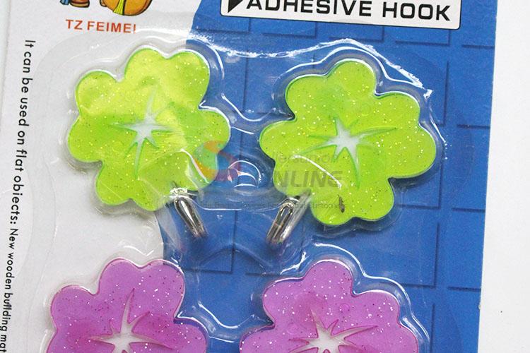 Cheap Flower Shape Colorful Plastic Sticky Hook