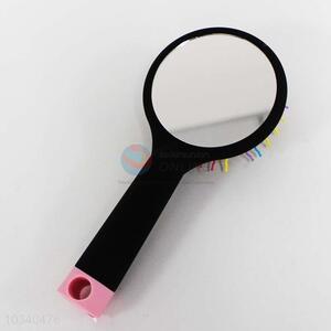 Round head plastic comb with mirror