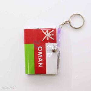 Oman Flag Pattern NoteBook Key Chain/Key Ring with Pen