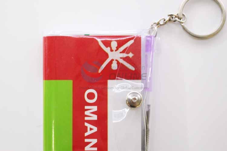 Oman Flag Pattern NoteBook Key Chain/Key Ring with Pen