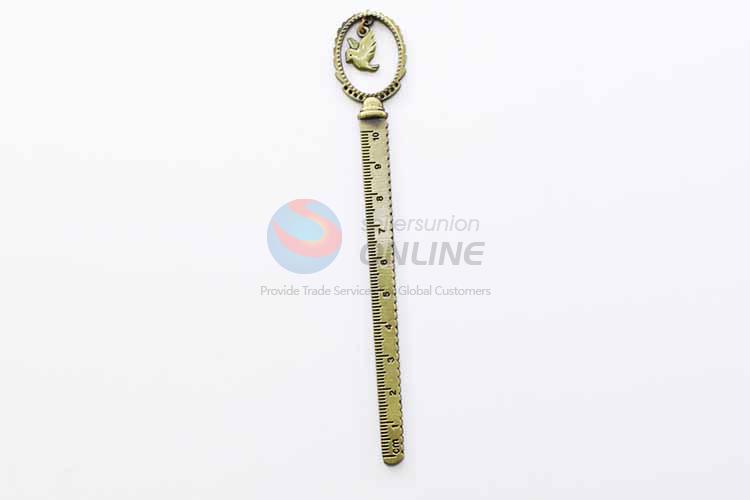 Zinc Alloy Ruler Bookmark with Bird Charm