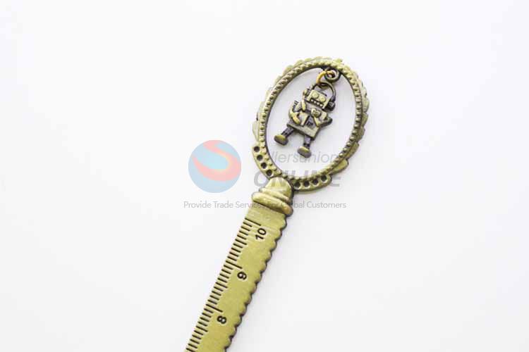 Zinc Alloy Ruler Bookmark with Robort Charm