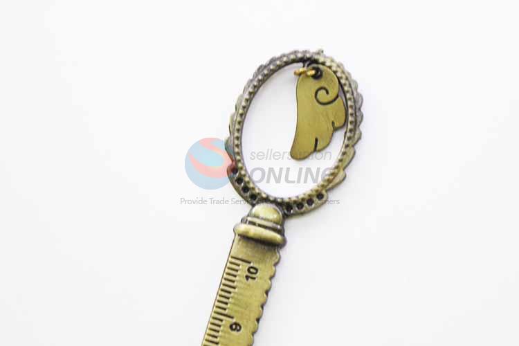 Zinc Alloy Ruler Bookmark with Wing Charm