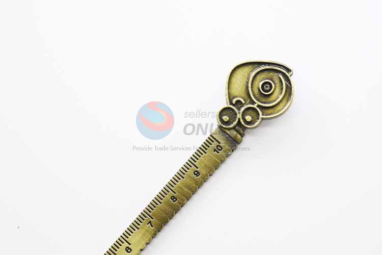 Zinc Alloy Ruler Bookmark with Snail Charm