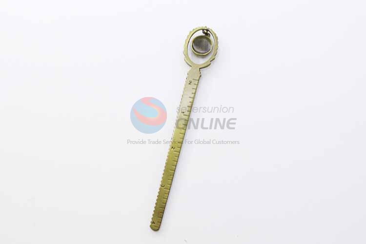 Zinc Alloy Ruler Bookmark with Earth Charm