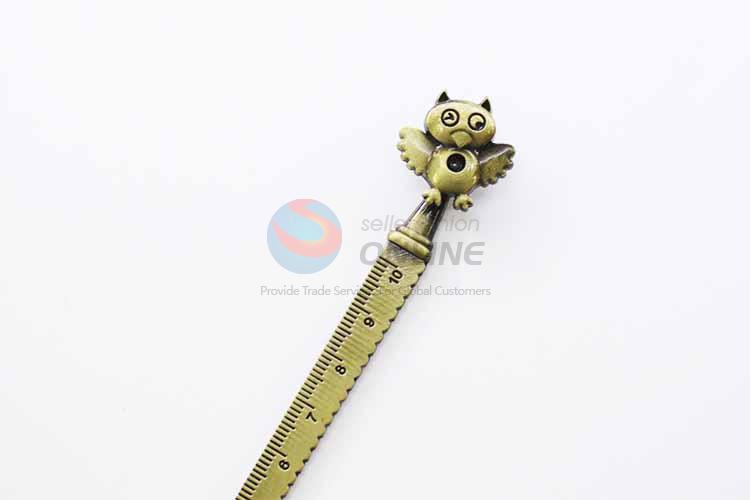 Zinc Alloy Ruler Bookmark with Owl Charm