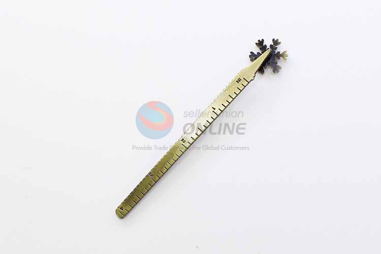 Zinc Alloy Ruler Bookmark with Snow Charm