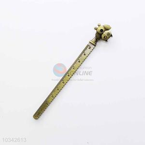 Zinc Alloy Ruler Bookmark with Owl Charm