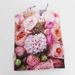 Wholesale top quality colorful flower pattern gift bag