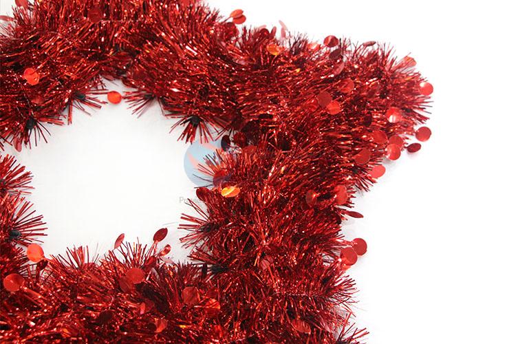 Nice Red Pentagram Shaped Christmas Garland for Decoration