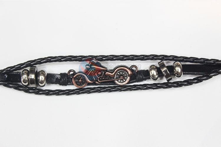 High Quality Retro Leather Woven Charm Bracelet