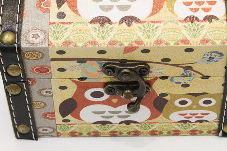 Good sale canvas handicraft boxes_3 pcs with owl pattern