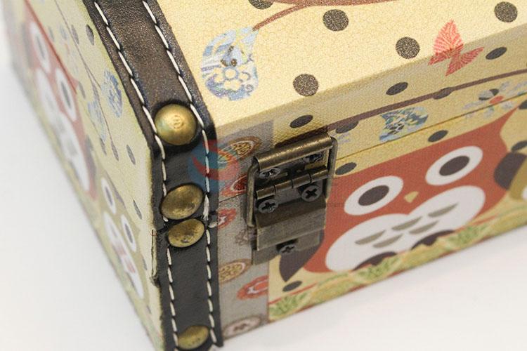 Good sale canvas handicraft boxes_3 pcs with owl pattern