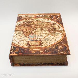 Latest design world map pattern vintage book storage box_3 pcs