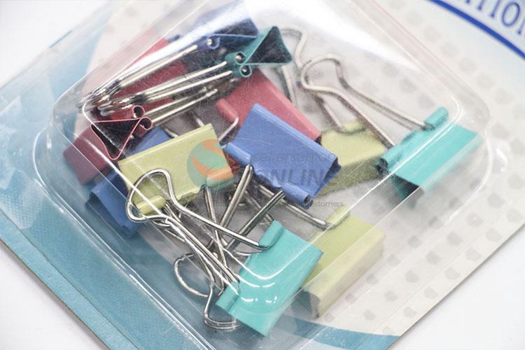 Cheap Professional Office Learning Supplies Colorful 10pcs Binder Clips Paper Clip