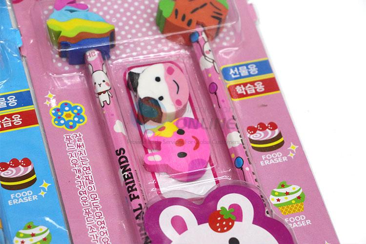 Fashionable Cartoon Pen and Rubber/Eraser Set for Student