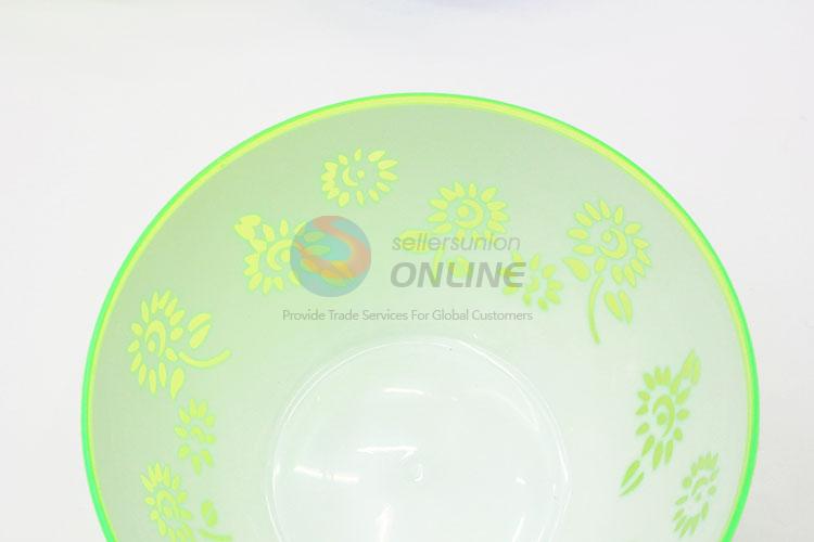 Wholesale New Flower Design Green Color Plastic Bowl