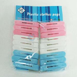 China factory price 18pcs pink/white/blue plastic clothes pegs