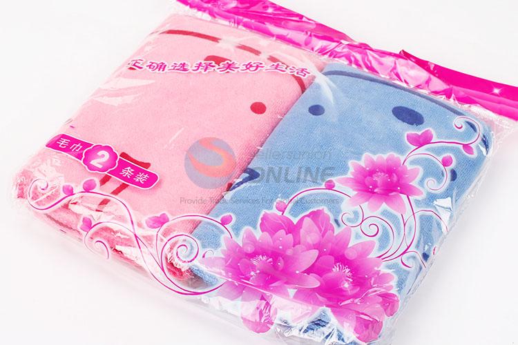 2pcs/set cartoon printed dry hair couple towel