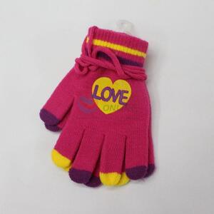 Wholesale custom cheap knitted gloves with love letter