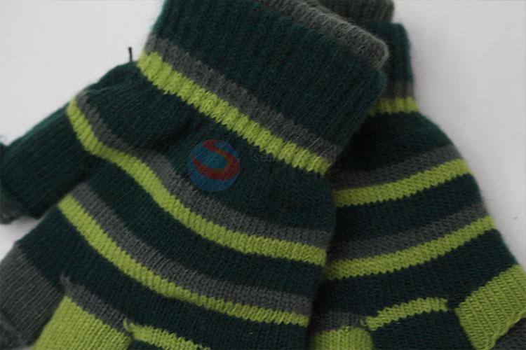 China factory supply stripe knitted gloves for children