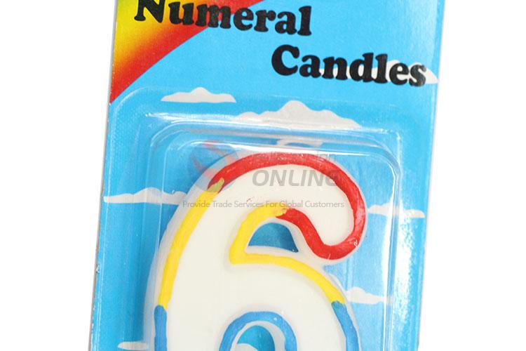 Factory Hot Sell Numeral Candle/Number 6 Birthday Candle for Sale