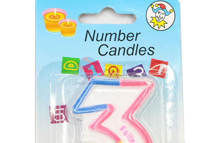 Good Quality Numeral Candle/Number 3 Birthday Candle for Sale