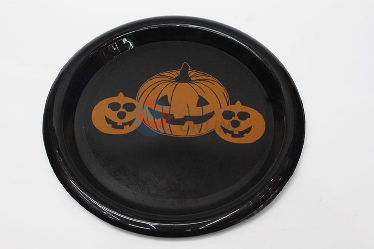 Pumpkin Printing Round Plates for Halloween